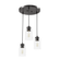 Hunter Hartland Noble Bronze with Seeded Glass 3 Light Pendant Cluster Ceiling Light Fixture (4797|13064)