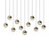 11-Light Rectangle Large LED Pendant (107|2922.14-LRG)