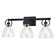 Ogden 3 Light Contemporary Black Bathroom Vanity Fixture Clear Glass (51|W0418)