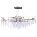 Rainier 6L Silver Linear Crystal Waterfall Linear Chandelier Island Pendant Light Fixture (51|H0231)