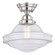 Huntley 12-in Semi Flush Ceiling Light Clear Glass Satin Nickel (51|C0197)