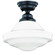 Huntley 12-in Semi Flush Ceiling Light Milk Glass Oil Rubbed Bronze (51|C0178)