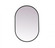 Metal Frame Oval Mirror 20x30 Inch in Black (758|MR2A2030BLK)