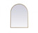Metal Frame Arch Mirror 27x36 Inch in Brass (758|MR1A2736BRS)