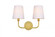 Colson 2 light Brass and Clear Bath Sconce (758|LD7322W16BRA)
