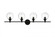 Jaelynn 4 light Black and Clear Bath Sconce (758|LD7318W38BLK)
