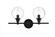 Jaelynn 2 light Black and Clear Bath Sconce (758|LD7318W19BLK)