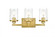 Saanvi 3 light Brass and Clear Bath Sconce (758|LD7316W18BRA)