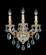 Milano 3 Light 120V Wall Sconce in Heirloom Gold with Clear Radiance Crystal (168|5643-22R)