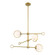 Teatro 28 in. 3-Light Brushed Gold Modern Chandelier with Etched Opal Glass Shades (21|D296C-3CH-BG)