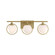 Teatro 23.75 in. 3-Light Brushed Gold Modern Vanity Light with Etched Opal Glass Shades (21|D296C-3B-BG)