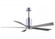 Patricia-5 five-blade ceiling fan in Polished Chrome finish with 60” solid barn wood tone blades (230|PA5-CR-BW-60)