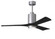 Patricia-3 three-blade ceiling fan in Brushed Nickel finish with 52” solid matte black wood blad (230|PA3-BN-BK-52)