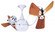 Vent Bettina - Rotational Ceiling Fan - Gloss White Finish - Mahogany Tone Blades (230|VB-WH-WD)