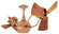 Vent Bettina - Rotational Ceiling Fan - Brushed Copper Finish - Mahogany Tone Blades (230|VB-BRCP-WD)