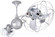 Italo Ventania 360° dual headed rotational ceiling fan in brushed nickel finish with metal blades (230|IV-BN-MTL)