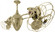 Ar Ruthiane 360° dual headed rotational ceiling fan in polished brass finish with metal blades. (230|AR-PB-MTL)