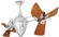 Ar Ruthiane - Rotational Ceiling Fan - Polished Chrome Finish - Mahogany Tone Blades (230|AR-CR-WD-DAMP)
