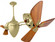 Ar Ruthiane 360° dual headed rotational ceiling fan in brushed brass finish with solid sustainabl (230|AR-BRBR-WD)