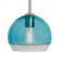 Besa, Ally 8 Stem Pendant, Coral Blue/Clear, Satin Nickel Finish, 1x5W LED Filament (127|1TT-ALLY8BL-EDIL-SN)