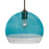 Besa, Ally 12 Cord Pendant, Coral Blue/Clear, Bronze Finish, 1x60W Medium Base, 15Ft. (127|1JC-ALLY12BL-BR-L)