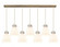 Newton Bell - 7 Light - 52 inch - Brushed Brass - Linear Pendant (3442|127-410-1PS-BB-G412-8WH)