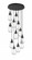 Malone - 12 Light - 25 inch - Matte Black - Multi Pendant (3442|126-450-1P-BK-G450-6CL)