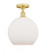 Athens - 1 Light - 12 inch - Satin Gold - Semi-Flush Mount (3442|616-1F-SG-G121-12)