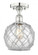 Farmhouse Rope - 1 Light - 8 inch - Polished Nickel - Semi-Flush Mount (3442|616-1F-PN-G122-8RW)