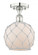 Farmhouse Rope - 1 Light - 8 inch - Polished Nickel - Semi-Flush Mount (3442|616-1F-PN-G121-8RW)