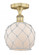 Farmhouse Rope - 1 Light - 8 inch - Brushed Brass - Semi-Flush Mount (3442|616-1F-BB-G121-8RW)