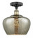 Fenton - 1 Light - 11 inch - Black Antique Brass - Semi-Flush Mount (3442|616-1F-BAB-G96-L)