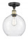 Athens - 1 Light - 10 inch - Black Antique Brass - Semi-Flush Mount (3442|616-1F-BAB-G124-10)