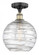 Athens Deco Swirl - 1 Light - 10 inch - Black Antique Brass - Semi-Flush Mount (3442|616-1F-BAB-G1213-10)