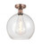 Athens - 1 Light - 12 inch - Antique Copper - Semi-Flush Mount (3442|616-1F-AC-G124-12)