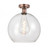 Athens - 1 Light - 14 inch - Antique Copper - Semi-Flush Mount (3442|616-1F-AC-G122-14)