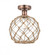 Farmhouse Rope - 1 Light - 10 inch - Antique Copper - Semi-Flush Mount (3442|616-1F-AC-G122-10RB)