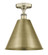 Berkshire - 1 Light - 12 inch - Antique Brass - Semi-Flush Mount (3442|616-1F-AB-MBC-12-AB)