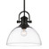 Yep by Golden Lighting Hines 1-light 14in Pendant in Matte Black and Clear Glass (36|3118-L BLK-CLR)