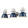 Yep by Golden Lighting Duncan 3-light Vanity in Pewter and Navy Blue shade (36|3602-BA3 PW-NVY)