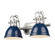 Yep by Golden Lighting Duncan 2-light Vanity in Pewter and Navy Blue shade (36|3602-BA2 PW-NVY)
