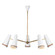 Brickell 45-in Matte White/Hazelnut Leather 5 Lights Chandelier (7713|CH342545MWHL)