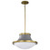 Lafayette 3 Light Pendant; 18 Inches; Gray Finish with Natural Brass Accents and White Opal Glass (81|60/7918)