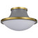 Lafayette 3 Light Flush Mount Fixture; 18 Inches; Gray Finish with Natural Brass Accents and White (81|60/7916)