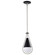 Admiral 1 Light Pendant; 6 Inches; Matte Black and Brushed Nickel Finish; White Opal Glass (81|60/7912)