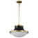 Lafayette 3 Light Pendant; 18 Inches; Matte Black Finish with Natural Brass Accents and White Opal (81|60/7908)
