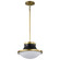 Lafayette 1 Light Pendant; 14 Inches; Matte Black Finish with Natural Brass Accents and White Opal (81|60/7907)