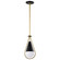 Admiral 1 Light Pendant; 10 Inches; Matte Black and Natural Brass Finish; White Opal Glass (81|60/7903)