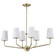 Cordello 6 Light Island Pendant; Vintage Brass Finish; Etched White Opal Glass (81|60/7886)