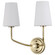 Cordello 2 Light Sconce; Vintage Brass Finish; Etched White Opal Glass (81|60/7882)